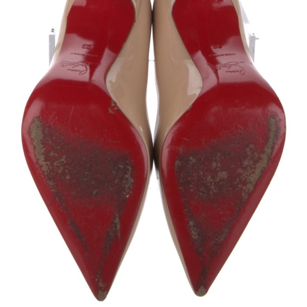 Christian Louboutin Nude Patent Leather Pump Heels - Picture 6 of 15